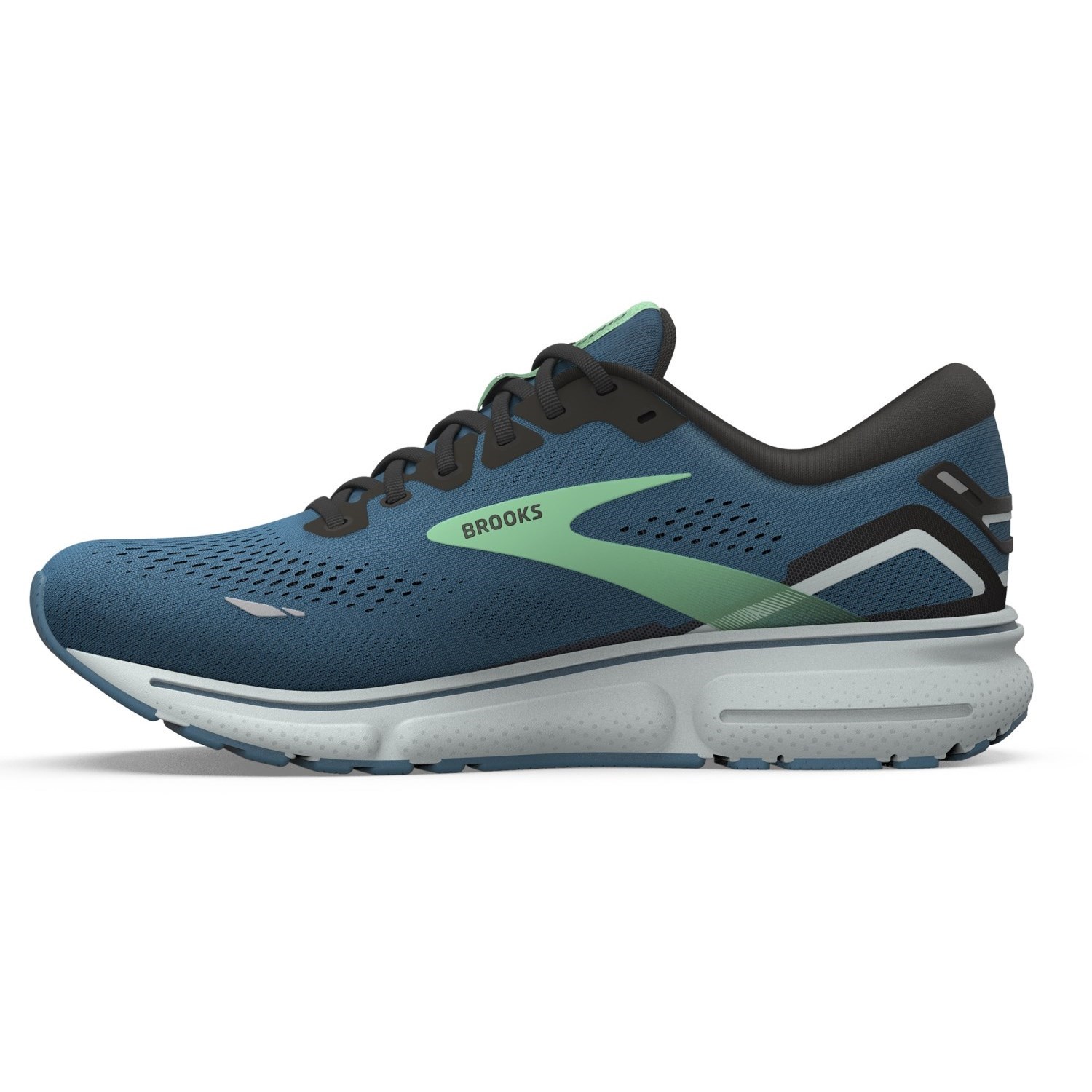 Brooks Ghost 15 - Mens Running Shoes - Moroccan Blue/Black/Spring Bud ...