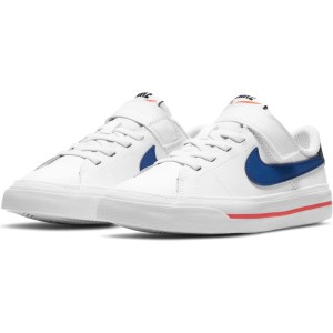 Nike Court Legacy PSV - Kids Sneakers - White/Deep Royal Blue/University Red