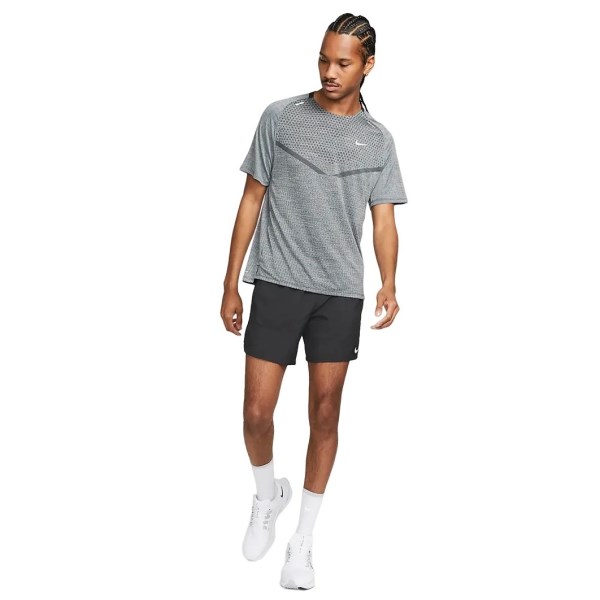 Nike Dri-Fit ADV TechKnit Ultra Mens Running T-Shirt - Black/Smoke Grey/Reflective Silver