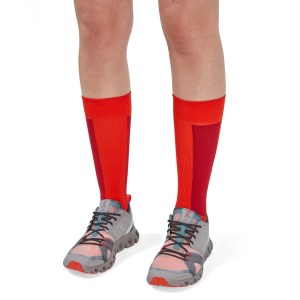 On Running Mens Running High Socks - Chili/Spice