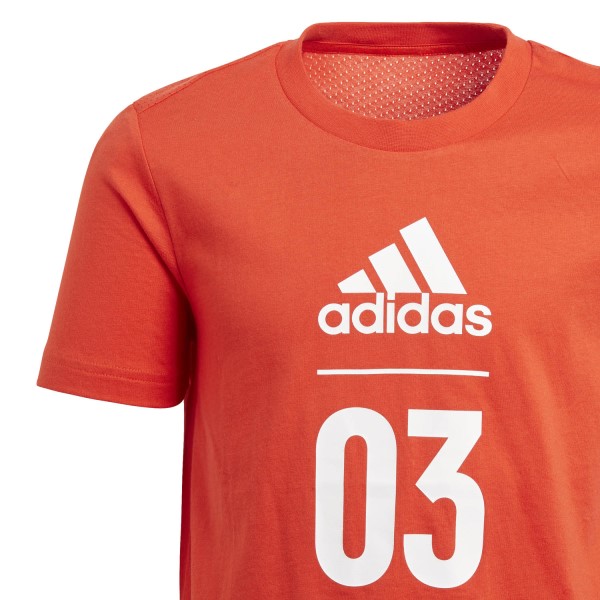 Adidas Sport ID Kids Boys T-Shirt - Active Red/White