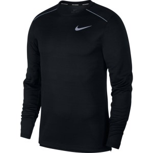 Nike Dri-Fit Miler Mens Long Sleeve Running Top - Black