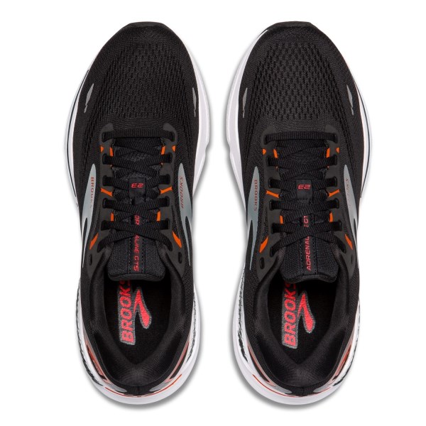 Brooks Adrenaline GTS 23 - Mens Running Shoes - Black/Mandarin Red/Silver