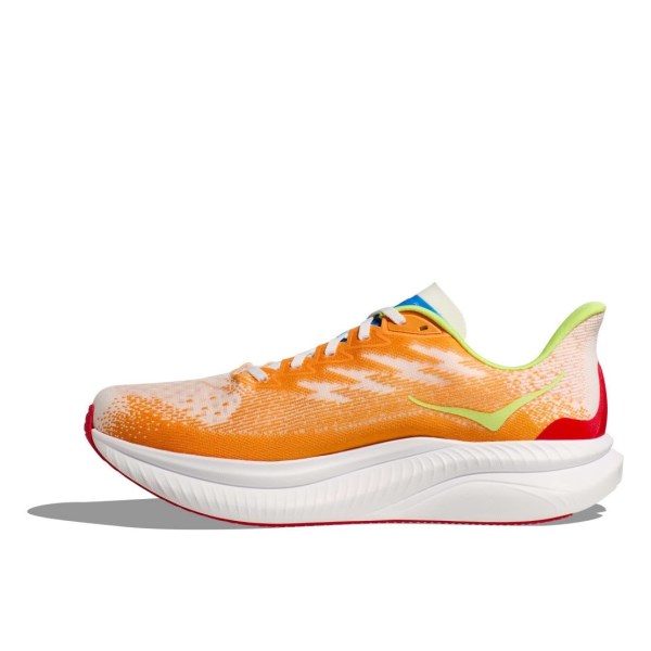 Hoka Mach 6 - Mens Running Shoes - White/Solar Flare