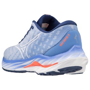 Mizuno Wave Inspire 19 SSW - Womens Running Shoes - Blue Heron/White/Fiery Coral