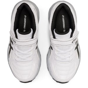 Asics Gel Trigger 12 TX PS - Kids Cross Training Shoes - White/Gunmetal