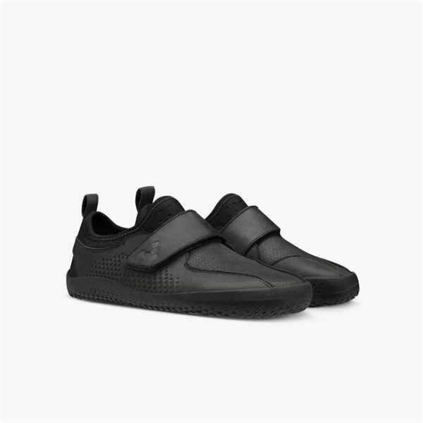 Vivobarefoot Primus Velcro Kids School Shoes - Obsidian Black