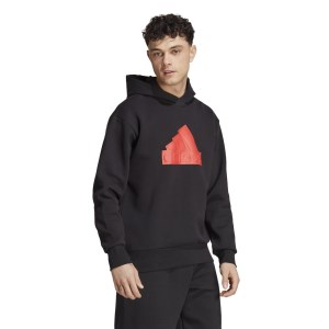 Adidas Future Icons Badge Of Sport Mens Hoodie - Black/Bright Red