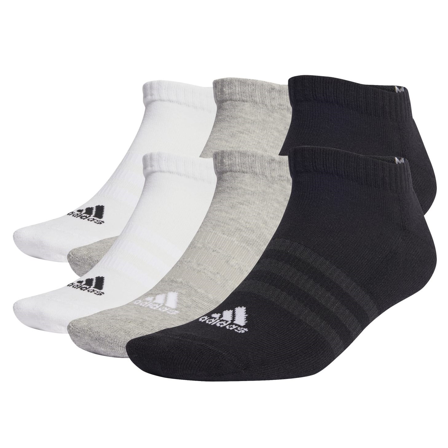 Adidas Cushioned Sportswear Low Cut Socks - 6 Pair - Medium Grey ...