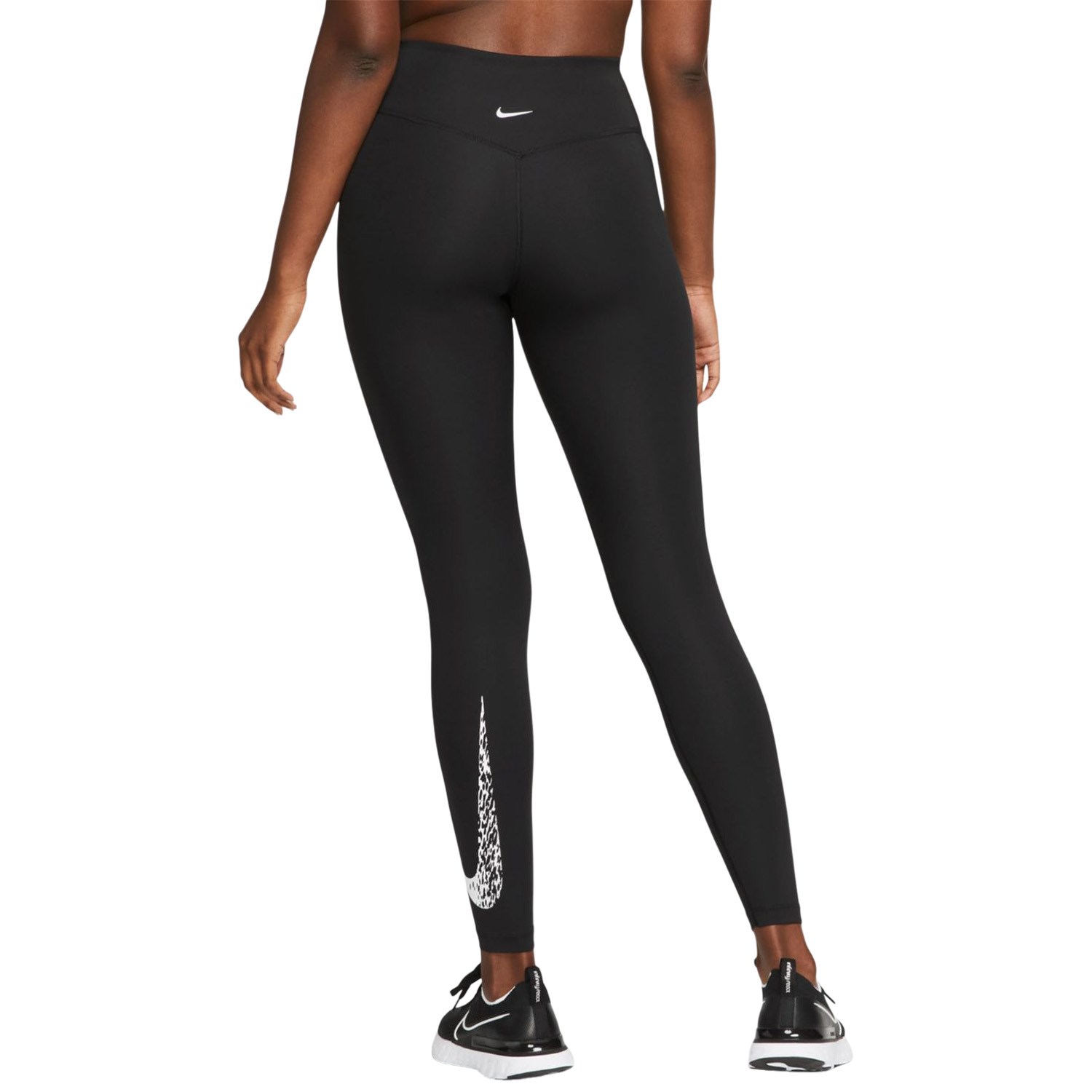 Nike Swoosh Run Women's Mid-Rise 7/8 Running Leggings, Black Logo