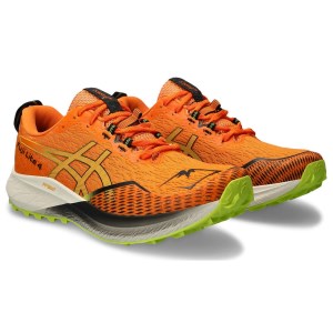 Asics Fuji Lite 4 - Mens Trail Running Shoes - Bright Orange/Neon Lime