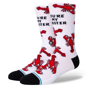 Stance You Are My Lobster Crew Socks - White