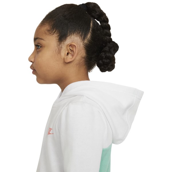 Nike French Terry Pullover Kids Girls Hoodie - White