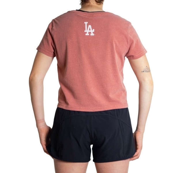 Majestic Los Angeles Dodgers Archy Womens Baseball Crop T-Shirt - Redwood