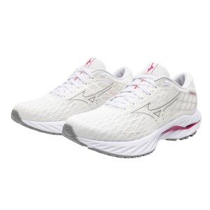 Mizuno Wave Inspire 20 Project Zero - Womens Running Shoes - White/Fuchsia/Cloud Pink