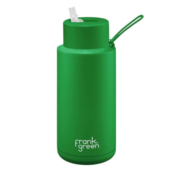 Frank Green Ceramic Reusable Straw Lid 1L Bottle - Evergreen