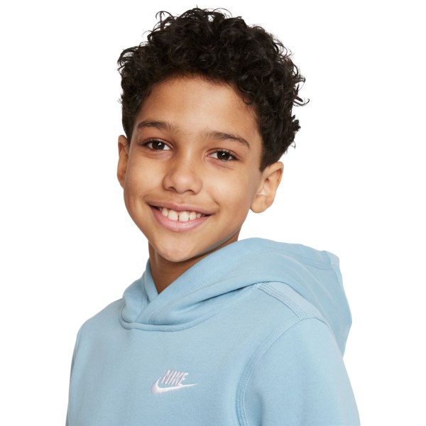 Nike Sportswear Club Kids Pullover Hoodie - Worn Blue/White