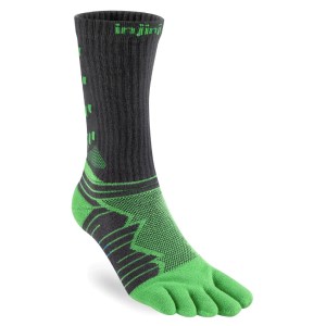 Injinji Ultra Run Crew Running Socks - Emerald