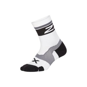 2XU Vectr Cushion Crew - Unisex Running Socks - White/Black