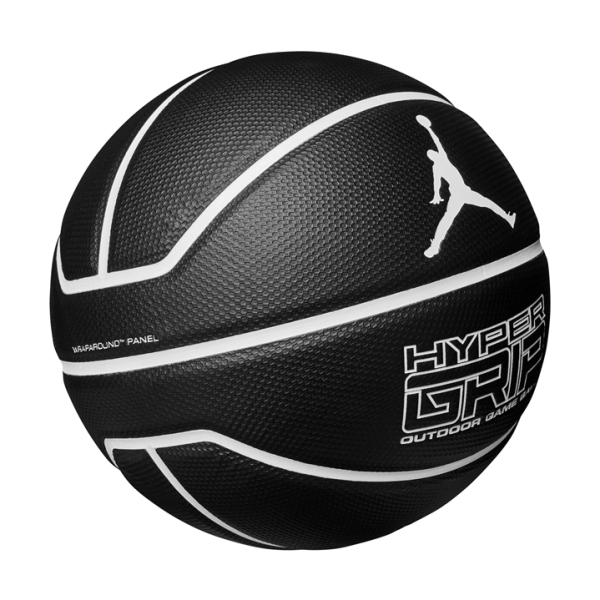 Jordan Hyper Grip 4P Outdoor Basketball - Size 7 - Black/Triple White