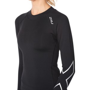 2XU Ignition Thermal Womens Compression Long Sleeve Top - Black/Silver