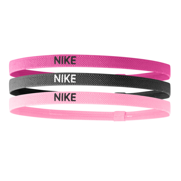 Nike Elastic Sports Headbands - 3 Pack - Pink/Grid Iron