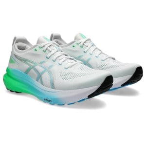 Asics Gel Kayano 31 - Mens Running Shoes - White/Bright Cyan