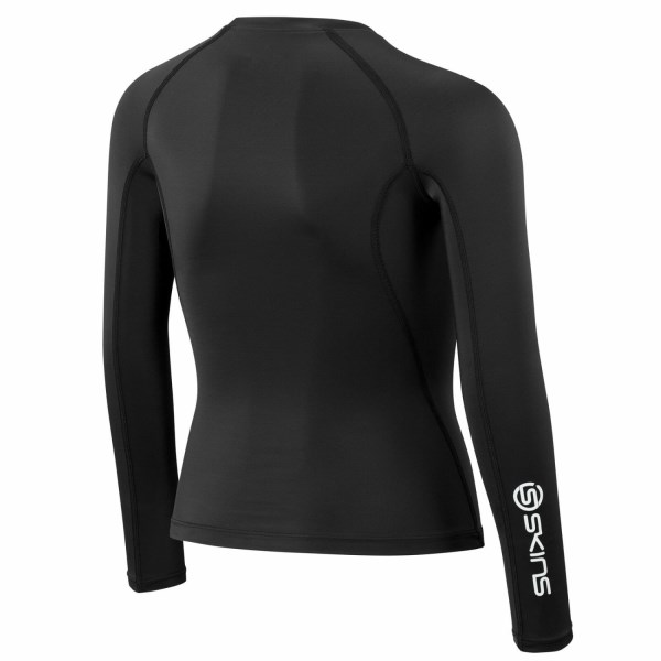Skins Series-1 Youth Kids Compression Long Sleeve Top - Black