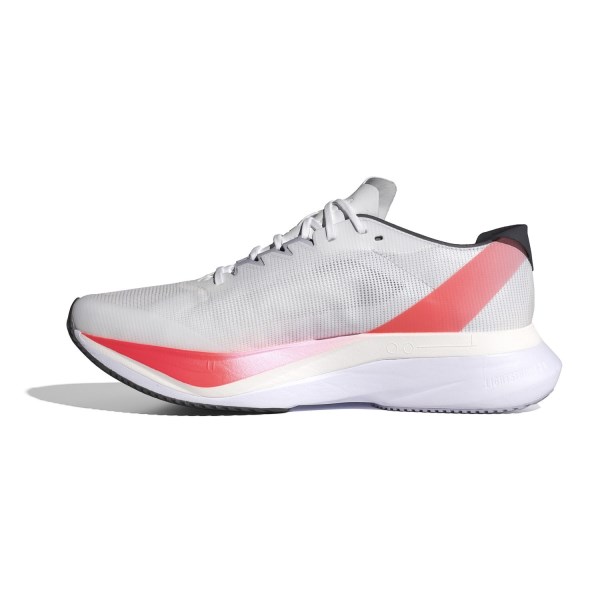 Adidas Adizero Boston 12 - Mens Running Shoes - Cloud White/Aurora Metallic/Solar Red