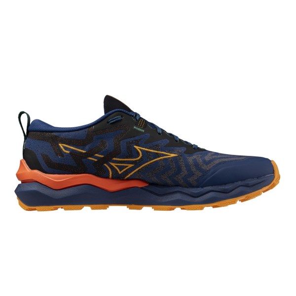 Mizuno Wave Daichi 8 - Mens Trail Running Shoes - Estate Blue/Apricot/Spicy Orange