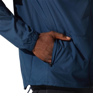 Asics Silver Mens Running Jacket - French Blue