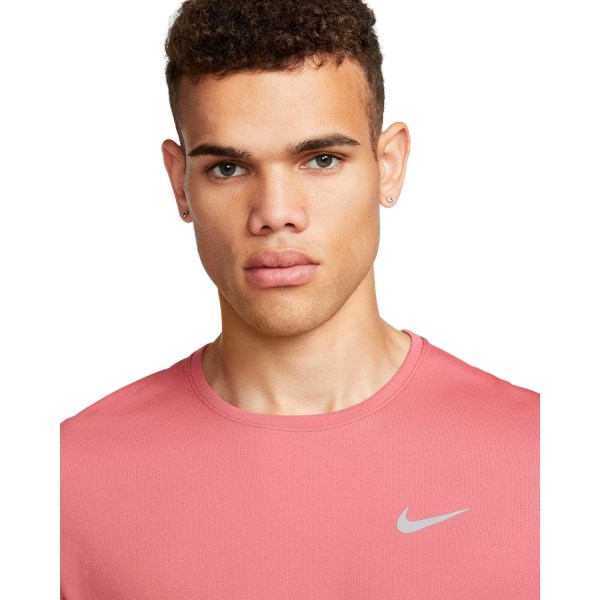 Nike Dri-Fit UV Miler Mens Running T-Shirt - Adobe/Reflective Silver