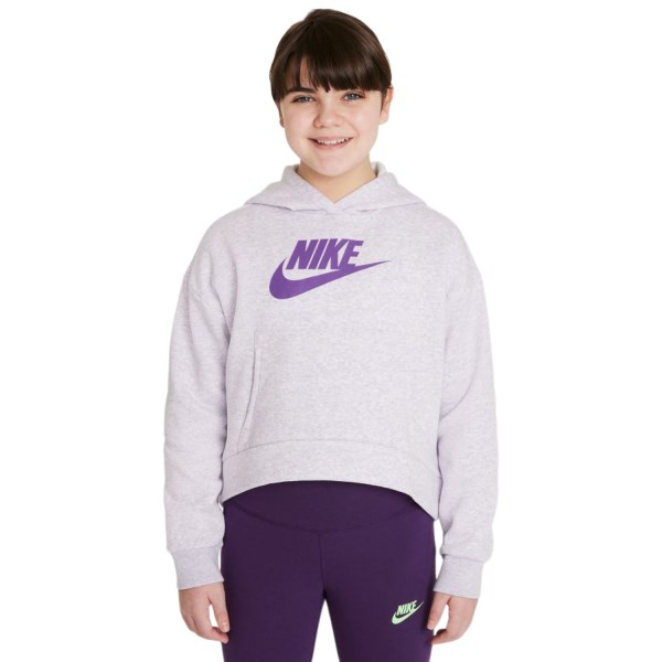 Nike Sportswear Club Fleece Kids Girls Hoodie - Purple Chalk/Heather/Wild Berry