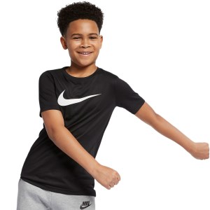 Nike Dri-Fit Swoosh Kids Boys Training T-Shirt - Black/White