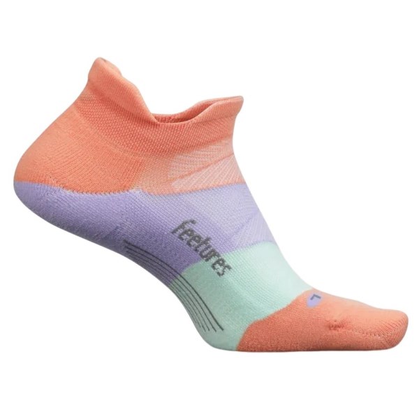 Feetures Elite Light Cushion No Show Tab Running Socks - Pop Off Peach