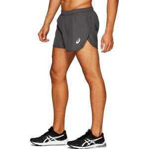 Asics Silver Split 2.5 Inch Mens Running Shorts - Dark Grey