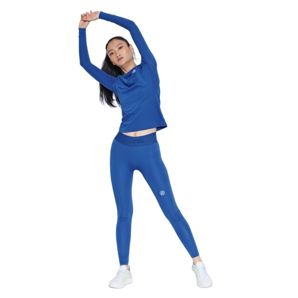Skins Series-2 Womens Compression Long Tights - Marine Blue