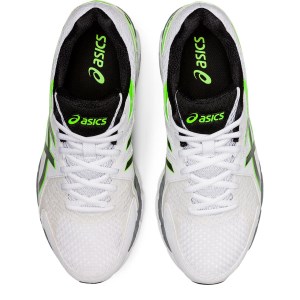 Asics Gel Rink Scorcher 4 - Mens Lawn Bowls Shoes - White/Gunmetal/Green