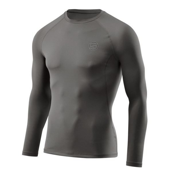 Skins Series-2 Mens Compression Long Sleeve Top - Charcoal