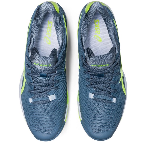 Asics Gel Solution Speed FF 2 Clay - Mens Tennis Shoes - Steel Blue/Hazard Green
