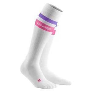 CEP Limited Edition 80s Style Compression Run Socks - White/Pink