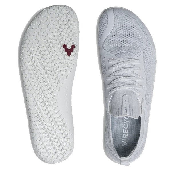Vivobarefoot Primus Lite Knit - Mens Running Shoes - Bright White