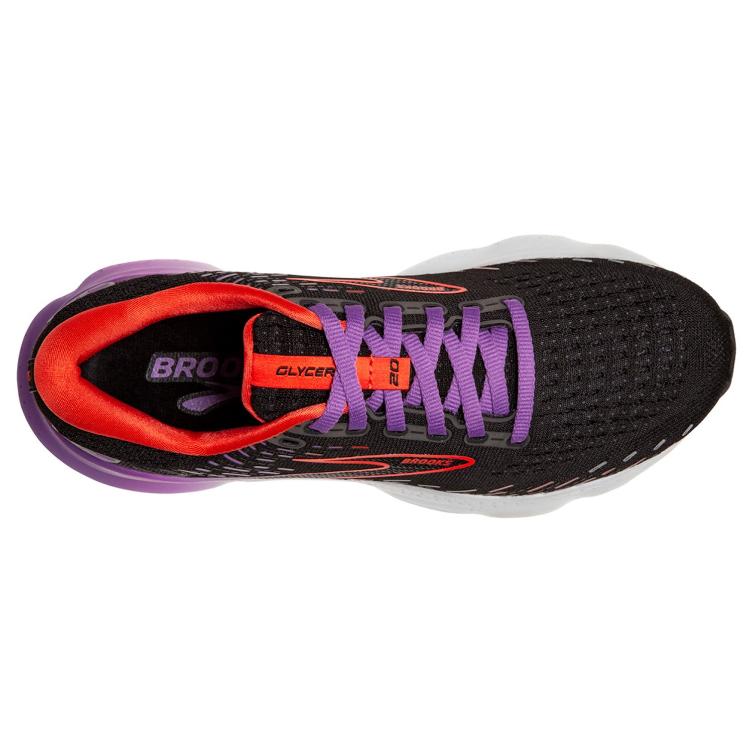 Brooks Glycerin 20 - Womens Running Shoes - Black/Bellflower/Fiesta ...