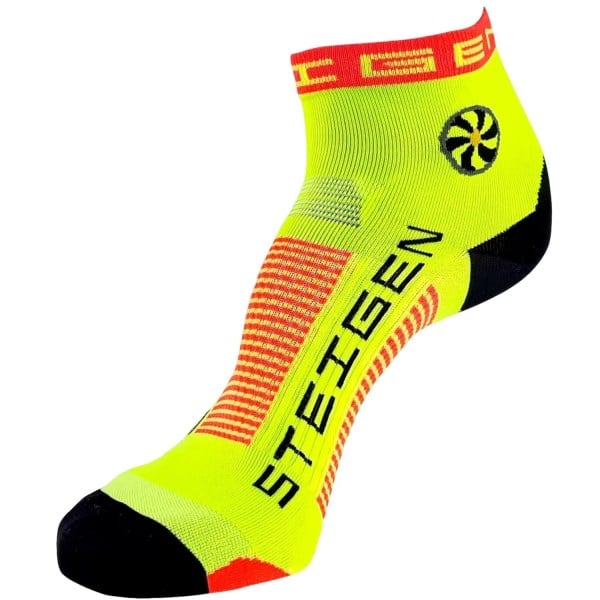 Steigen Quarter Length Running Socks - Fluro Yellow