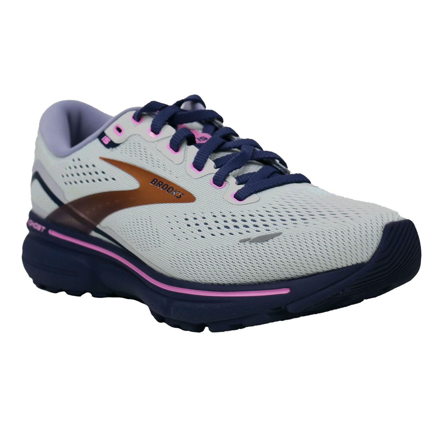 Brooks Ghost 15 - Womens Running Shoes - Spa Blue/Neo Pink/Copper ...