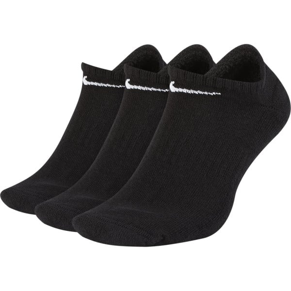 Nike Everyday Cushion No Show Training Socks - 3 Pack - Black