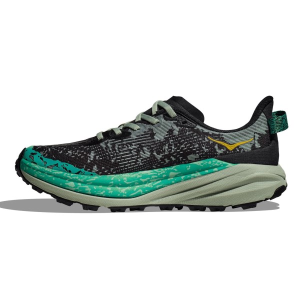 Hoka Speedgoat 6 - Womens Trail Running Shoes - Black/Aloe Vera