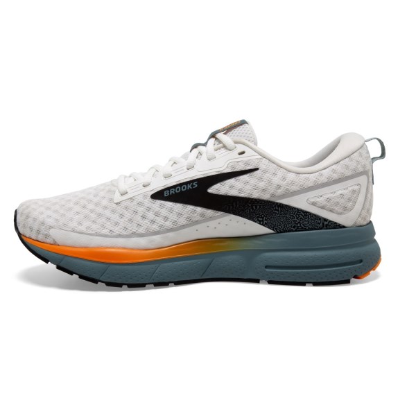 Brooks Trace 3 - Mens Running Shoes - White/Orange/Blue