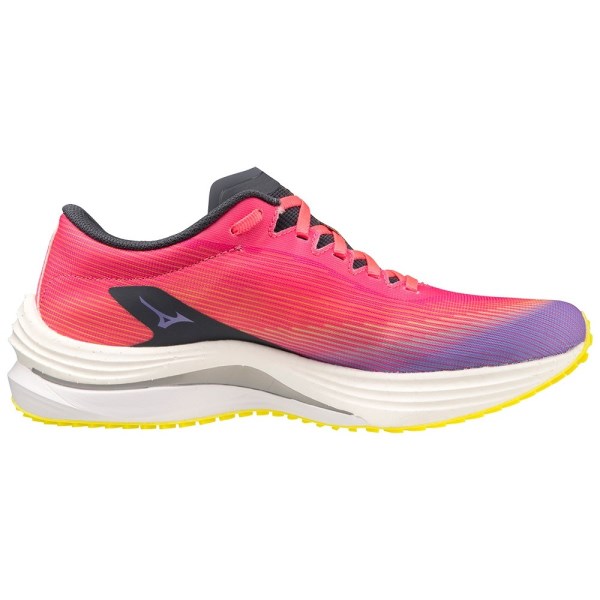 Mizuno Wave Rebellion Flash - Womens Running Shoes - High Vis Pink/Ombre Blue/Purple Punch