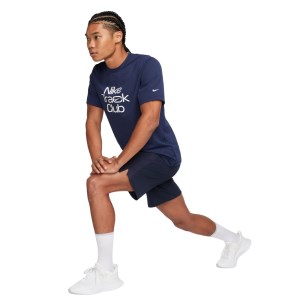 Nike Dri-Fit Track Club Mens Running T-Shirt - Midnight Navy/Summit White